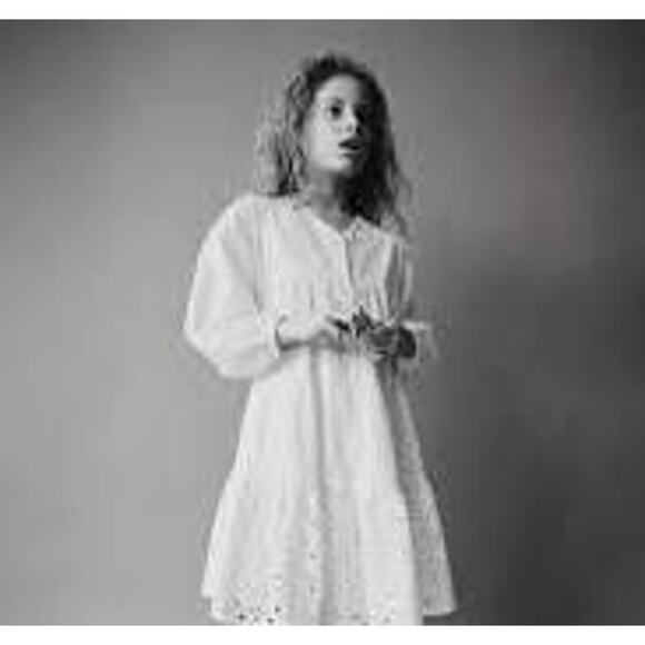 Zara girls white eyelet embroidered dress size 10 - Picture 1 of 8